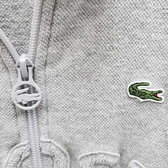 LACOSTE Cotton Full  Zip Up Cardigan Sweatshirt Terry Cloth Lining  Men & Women - Picture 3 of 12
